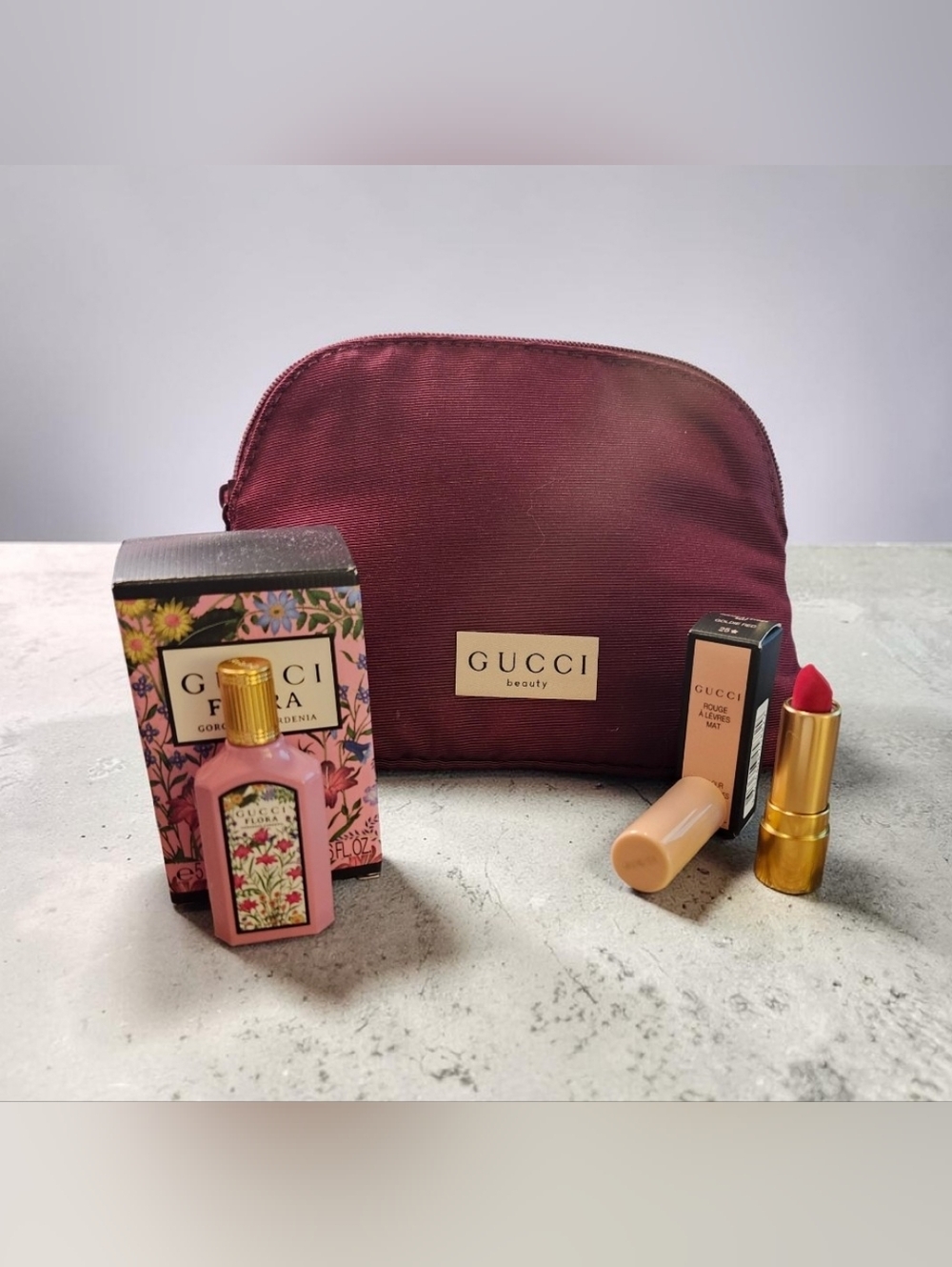 Gucci Beauty Burgundy Cosmetic Pouch Set - Picture 2 of 8